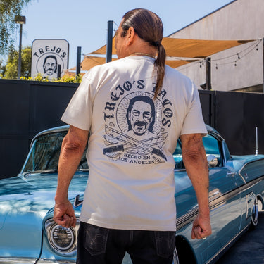 Beige T-Shirt with Machete Logo - The Pepper Pantry (Formerly Marie Sharp's)